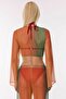 6901 Green Orange Patterned Crop - 2