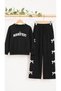 Girl's Black Bowknot 2-Piece Tracksuit Set – Soft Oysho Fabric - 2