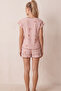 Powder Flower Patterned Bürümcük-Krınkıl Shorts Pajama Set 26120175 - 3