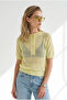 Women's Yellow Buttoned Mercerized Blouse Blz-19003445 - 2
