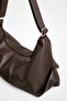 Smooth Brown Large Size Casual Women's Shoulder Bag - Crossbody Daily Bag with Adjustable Strap - 4