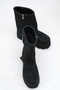 Lucia Black Suede Women's Daily Belted Double Buckle Comfortable Stylish Wedge Heeled Boots - 4