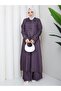Meleni Women's Button Detailed Long Tunic and Trousers Plus Size Denim Two-Piece Set