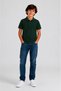 Girls & Boys Unisex Dark Green 100% Cotton Polo Collar Long & Short Sleeve 2-Piece T-Shirt Set - 3