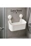 Loya Store Tisken Shower Basket White Square Bathroom Basket with Suction Cup 28X17X17 cm