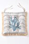 Sea Horse and Coral Patterned Summer 4-Piece Fringed Puffy Balcony Chair Cushion Set - 4