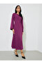 Magenta Solid Gathered Detail A-Line Maxi Dress - 2