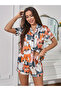 Multi-Color Graphic Print Shirt and Shorts Pajama Set - 2