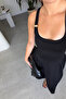 Single Strap Midi Dress with Metal Accessories - Black - 4