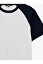 Cotton Crew Neck Color Contrast Short Raglan Sleeve T-Shirt - 3