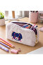Plush Pen Holder and Makeup Bag Zippered Multi-Purpose Organizer Bag White - 4