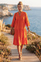 Narçiçeği Hakim Collar Flounce Cuff Buttoned Skirt Ruffled Casual Scalloped Woven Dress 115 58 - 4