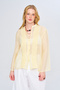 Women's High Collar Ruffle Detailed Transparent Pastel Color Shirt