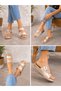 Women's Silvery Double-Strapped Adjustable Buckle Comfort Sole Slippers - 2