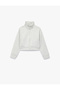 Zipper Detailed Stand Collar Pocket Detailed Long Sleeve Cropped School Jacket - 2