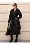 Women's Black Shawl Collar Belted Snap Closure Puffer Vest - 7