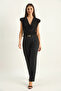Women's Padded Collar Viscose Black Blouse - 3