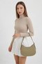 Women's Round Neck Diamond Patterned Knitwear Cream Cardigan - 3