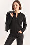 Women's Buttoned Black Sweater - 6