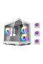 D275M M-ATX Gaming PC Case, 3 ARGB Fans, 270° Panoramic View, 240mm Radiator, White