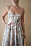 Women's Green Floral Corset Detailed Long Dress - 3