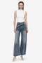 Taşlanmış High Waist Straight Fit Jean Pants