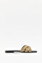 Slippers 2609 - Minimal Cross Strap Dark Beige Suede Women's Slippers - 2