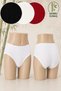 Women's Bamboo Ribbed Bato Panties 3 Pieces High Waist Soft Flexible Comfortable Daily-2407 - 2