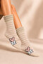 Women's Patterned Curly Terry Socks 4 Pairs of Socks - 3