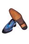 Dark Blue Color Lace-Up Genuine Leather Men's Shoes - 3