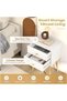 White Bedside Table, Modern Simple Wooden Nightstand, Bedroom Storage Night Table with Drawers, Suitable for Bedroom, Living Room, Study Room (Double Drawer) - 5