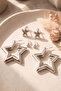 Silver Color Starfish, Star and Minimal Model 3-Piece Earring Set - 5