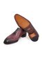 Burgundy Color Lace-Up Genuine Leather Men's Shoes - 3
