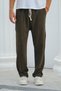 Khaki Men's Baggy Fit Sweatpants with Laces, Comfortable Cut Casual Trousers - 2