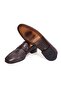 Brown Laceless Genuine Leather Men's Shoes - 3