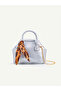 Holly Silver Scholarship Chain Detailed Hand & Shoulder Bag
