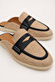 Livena Women's Daily Linen Loafer Slippers with Genuine Leather Inner Surface and Leather Detailing, Rubber Sole - 7
