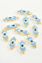 Oval Evil Eye Double Handle Enameled Bracelet and Necklace Apparatus 1 Piece