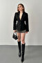 Black Two-Button Pleated Jacket