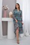 Mint Patterned Chiffon Dress - 2