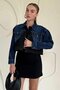 Black Denim Scuba Garnished Jacket - 3