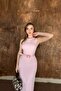Pink Belted Slit Sleeveless Dress - 2