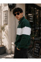 Men's Mid-Length Single-Piece Half-Zip Polo Collar Sweatshirt 100% Cotton - 2