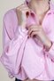 Women's Summer Pink Striped Short Shirt with Elastic Waist 70069 - 4