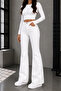 Teresa Women's White High Waist Lycra Spanish Flare Jeans