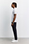 Men's Navy Blue Polo Collar Zippered Easy-Ironing Anti-Wrinkle Short Sleeve Regular Fit Sweater A62Y5007 - 4