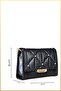 Dimy Women's Stone Lock Chain Strap Shoulder Bag - Black - 3