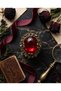Bronze Women's Ring Authentic Copper Jewelry Margazite Worked Red Stone Sultans Adjustable Vintage - 5