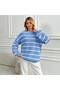 Striped Women's Oversize Knitwear Sweater - 7
