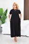 Plus Size Modal Fabric Pocket Flared Dress - 3